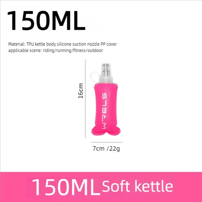 WRELS Soft Folding Water Bottle Collapsible Silicone Outdoor Sport Traveling Camp Hiking Cycling Running TPU Portable Water Bag from PriceLows™