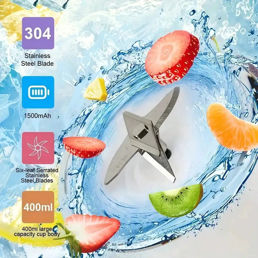 Juicer Cup + Portable Outdoor Cup, Dual Cups, Detachable, Easy To Clean, For Making Fine Juice, Fruit Blender, Beverage Maker, Suitable For Home, Outdoor Travel, Office, USB Charging, Portable Blender, Juice Mixer - Perfect G from PriceLows™