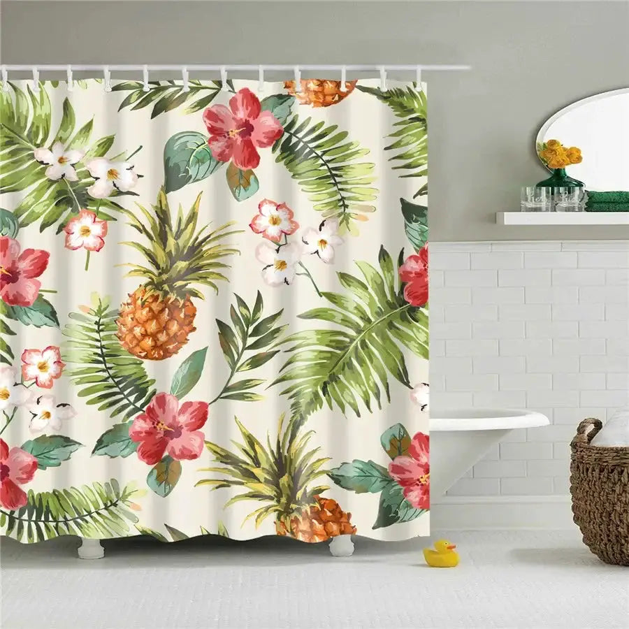 3D Flower Plum Blossom Lotus Lavender Rose Shower Curtains Bathroom Curtain Frabic Waterproof Polyester Bath Curtain with Hooks from PriceLows™