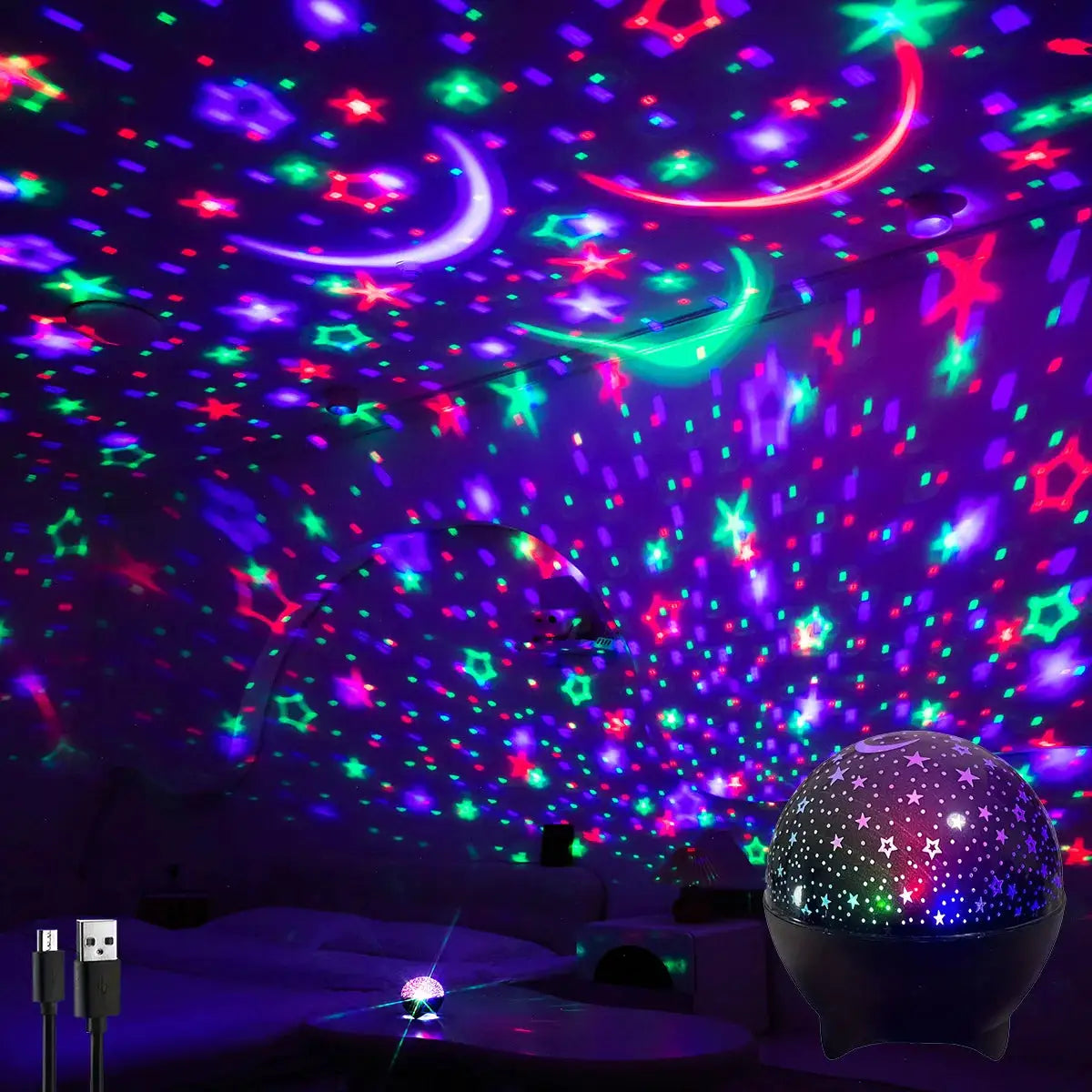 RGB Starry Sky Projection Lamp Bedroom Party Atmosphere Light from PriceLows™