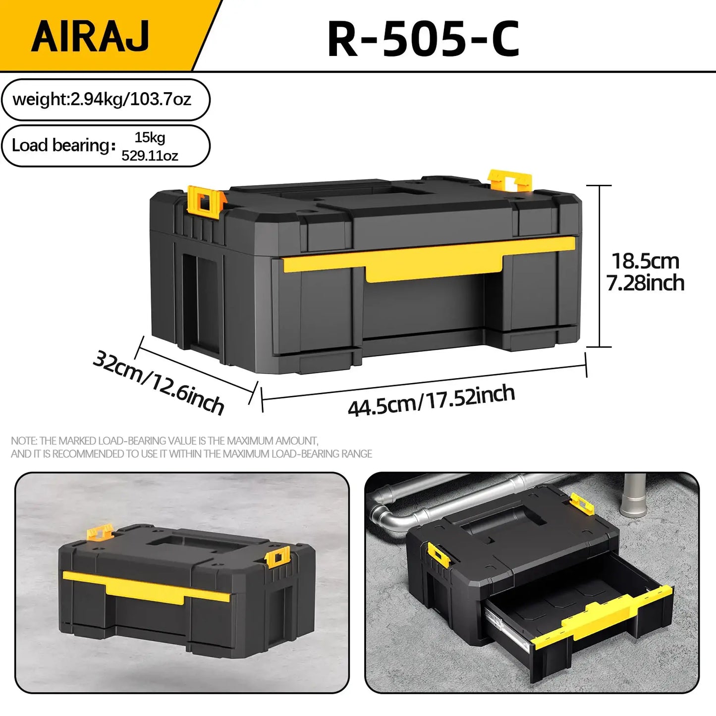AIRAJ MultiFunctional Tier Stackable Rolling Plastic Portable Folding Tool Storage Box , Suitable for Garage Storage from PriceLows™