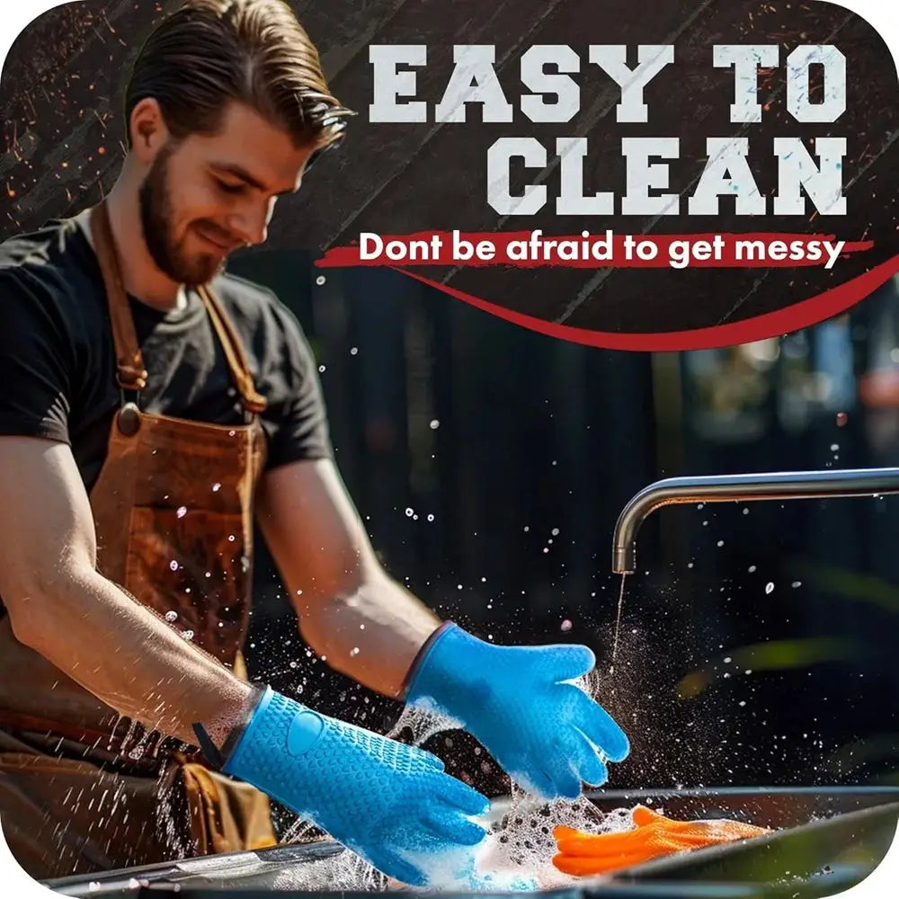 Silicone Oven Mitts | Heat Resistant | Non Slip | One Size