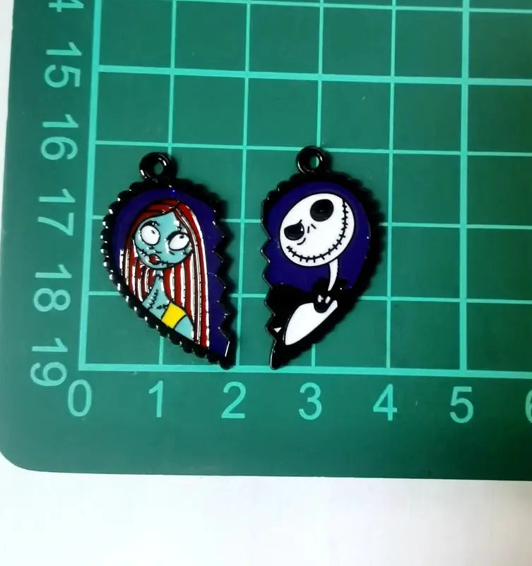 Halloween Pendant Charms | Metal Design | Cartoon Pattern | 10 Piece Set