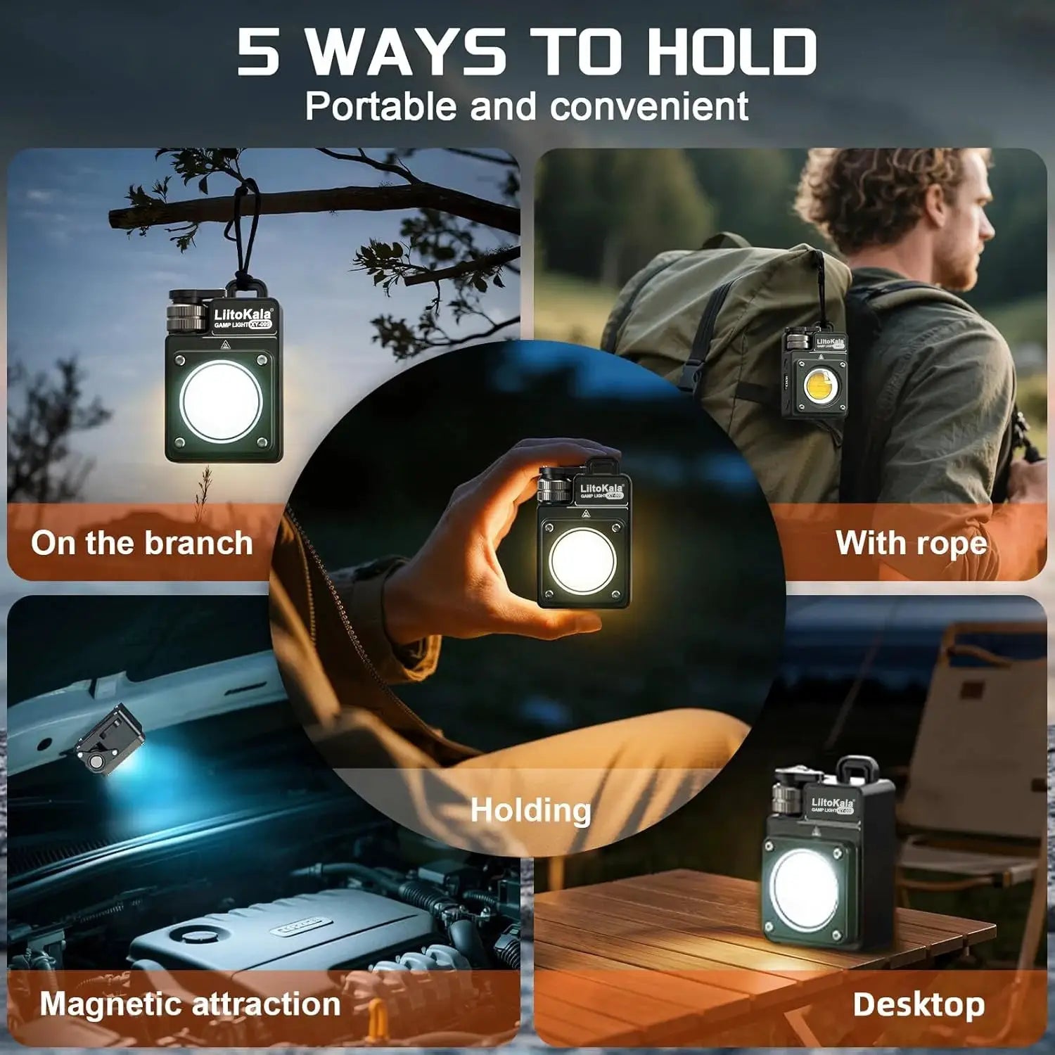 LiitoKala new keychain light 120-3500LM rechargeable flashlight multifunctional portable 3000mAh battery work light from PriceLows™