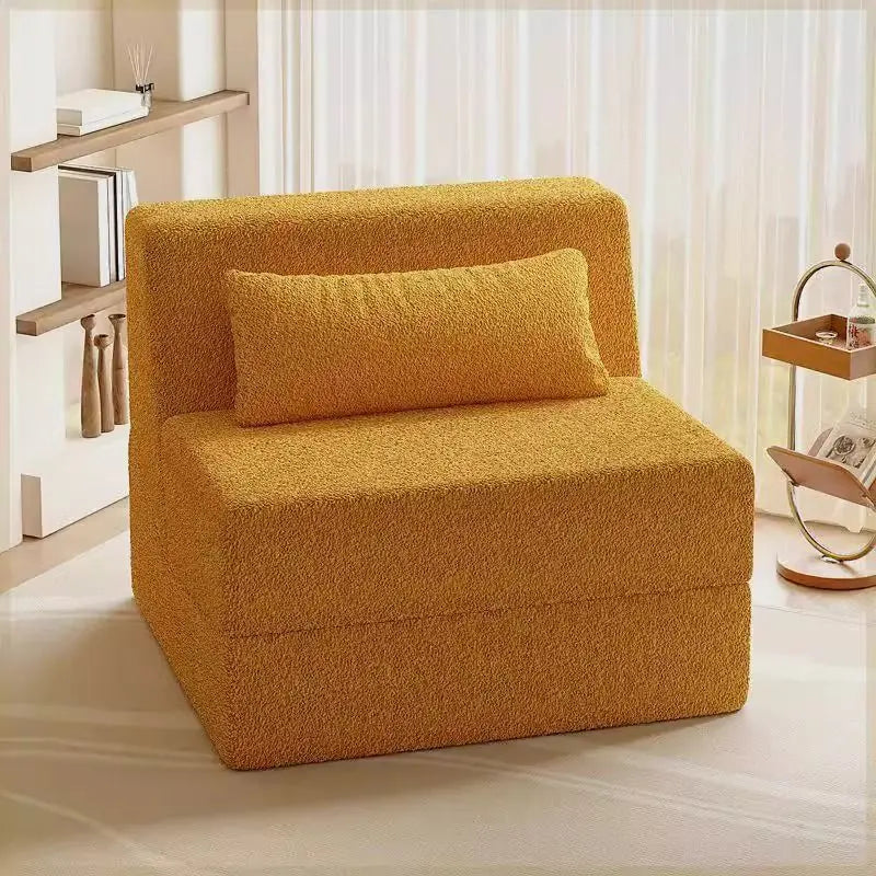 Folding Sofa Bed | Velvet Fabric | Convertible Recliner | Compact Size