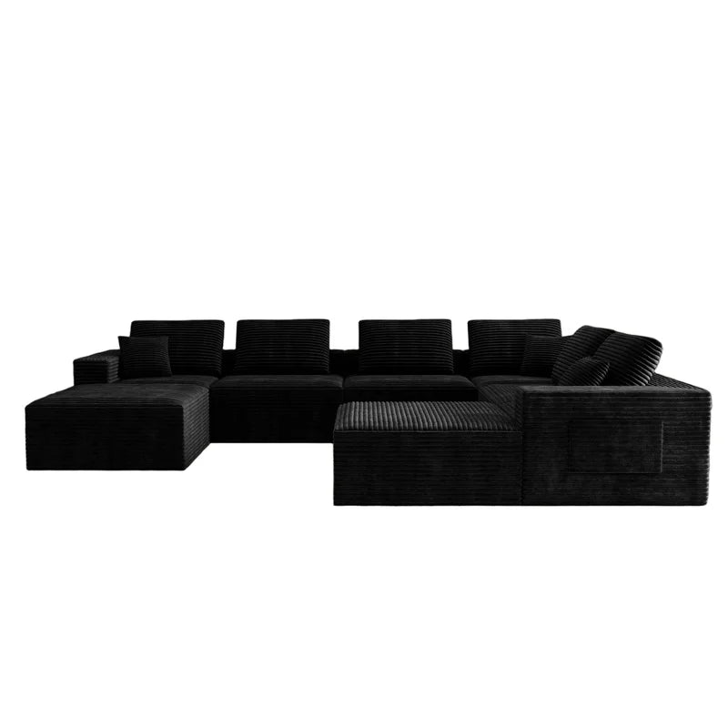 Modular Sectional Sofa | 8-Piece Set | Corduroy Fabric | No Assembly Needed