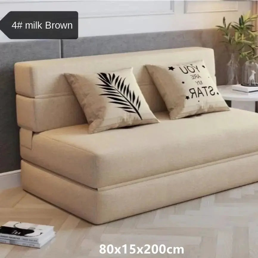 Folding sofa bed dual-purpose small apartment living room bedroom tatami rental house lazy sofa accompanying bed anti-fall pad from PriceLows™