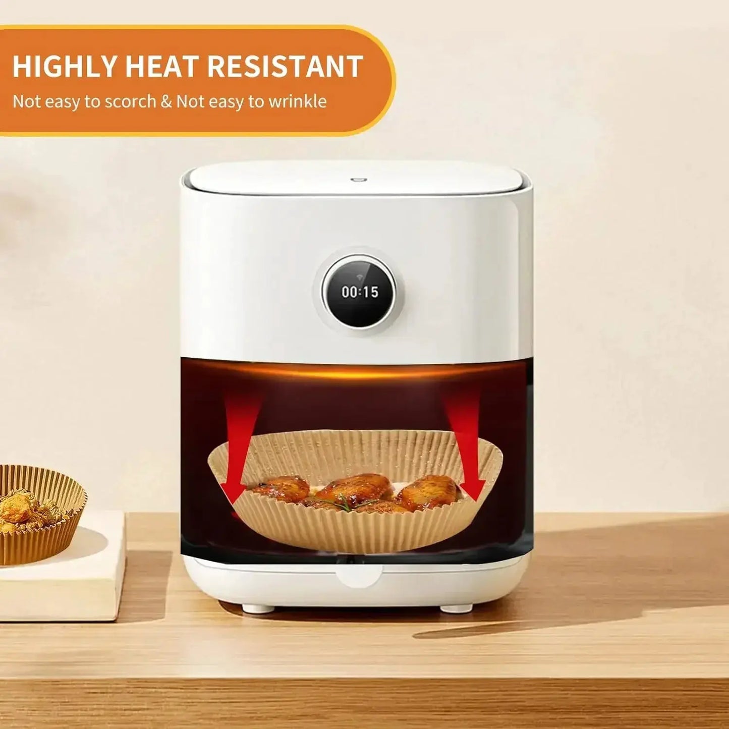 Air Fryer Paper | Round Shape | Disposable Nonstick Liners | Oil Absorbing