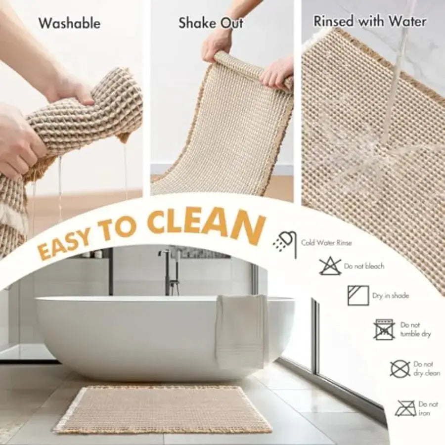 Set of 2 Bathroom Rugs, Boho Bath Rugs Non Slip Washable, Super Absorbent Bath Mats, Ultra Soft Rubber Backed Shower Mats for B from PriceLows™