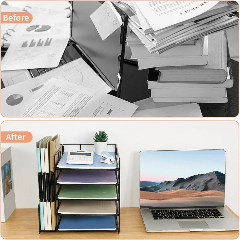 Desk Organizer | 5-Tier Paper Letter Tray Organizer | File Holder
