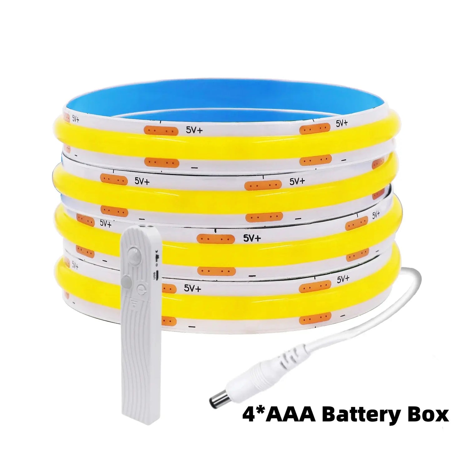 8MM COB LED Strip Light 5V 320LEDs/M Motion Sensor Dimmable Flexible LED Tape Ribbon USB/Battery Powered DIY Backlight for Room from PriceLows™