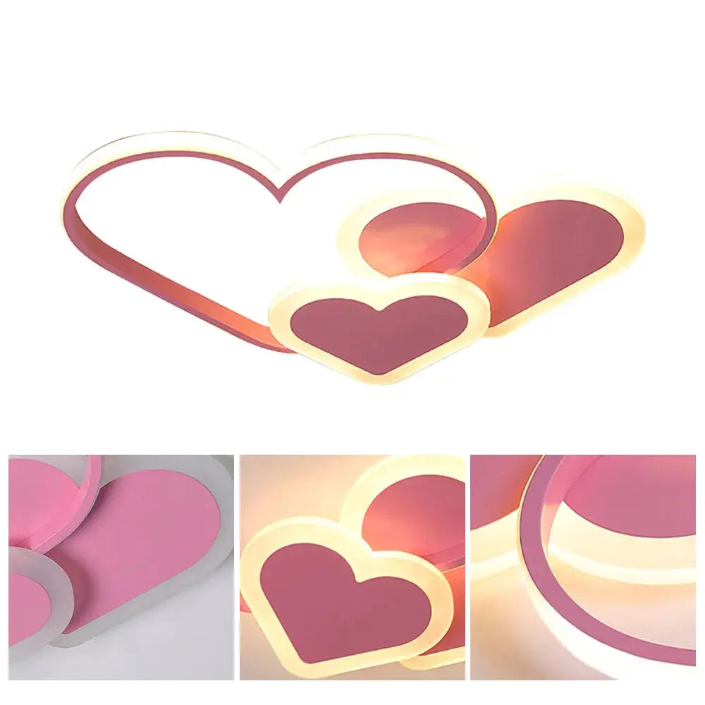 Heart-Shaped LED Ceiling Lamp with Remote Control 36W 3040LM 3000-6000K Adjustable Color Temperature for Bedroom Living Room from PriceLows™