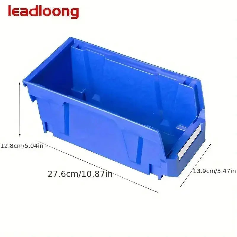 LEADLOONG V3 Garage Box 12pc 11x5x5inch/27.6*13.9*12.8cm Workshop Goods Shelves Organizer Bin Screw Parts Hardware Storage Case from PriceLows™