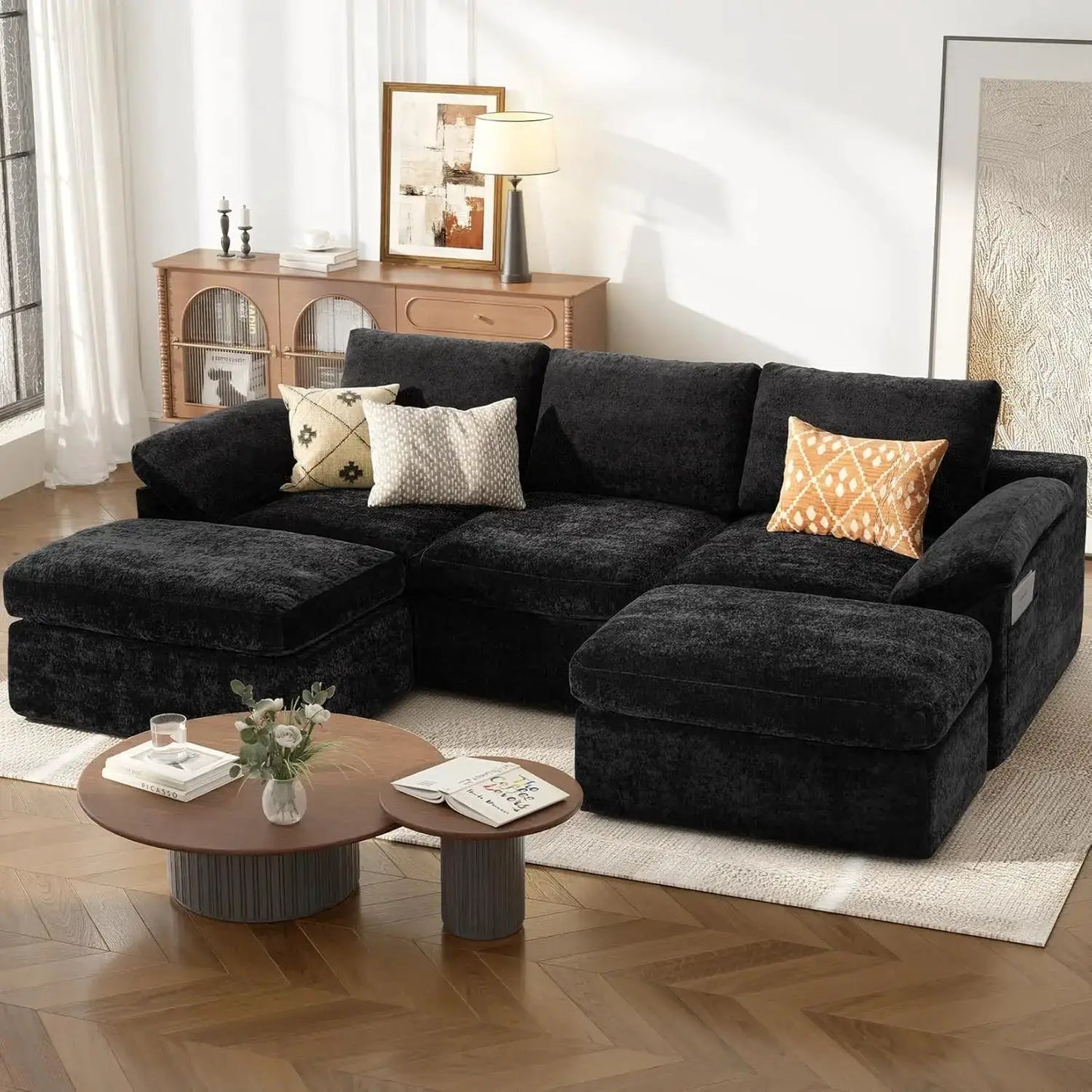 Modular Sectional Sofa | U-Shape Design | Deep Seat Comfort | 5-Seater from PriceLows™