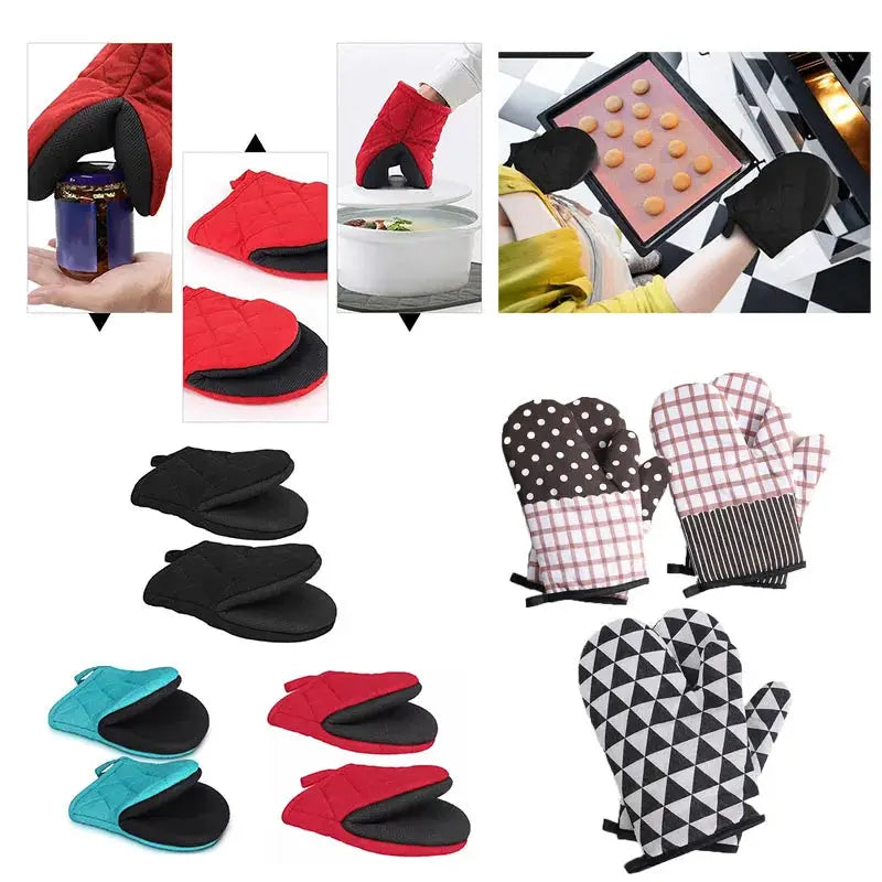 Oven Mitts | Heat Resistant 500°F | Non-Slip Silicone Lined | 2 Pack