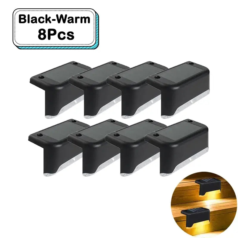 Outdoor Solar Step Lights Warm White LED Waterproof Stair Path Lighting for Garden Patio Fence Balcony Decoration Solar Power from PriceLows™
