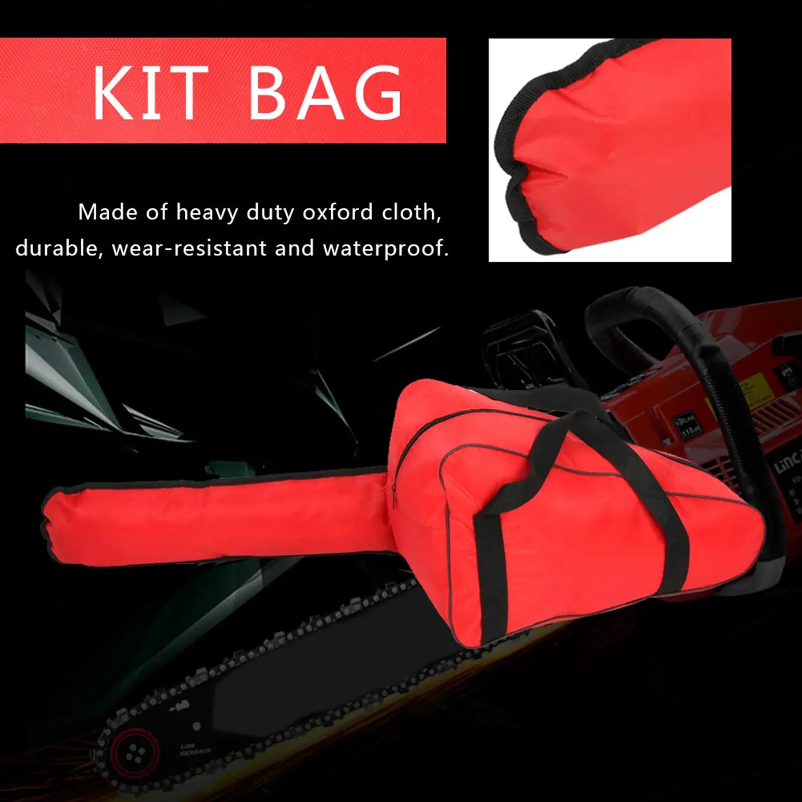 Heavy Duty Chain Saw Storage Bag With Long Zipper Spacious Oxford Tool Bag Ideal For Easy Access/Safe Chain Saw Transportation from PriceLows™
