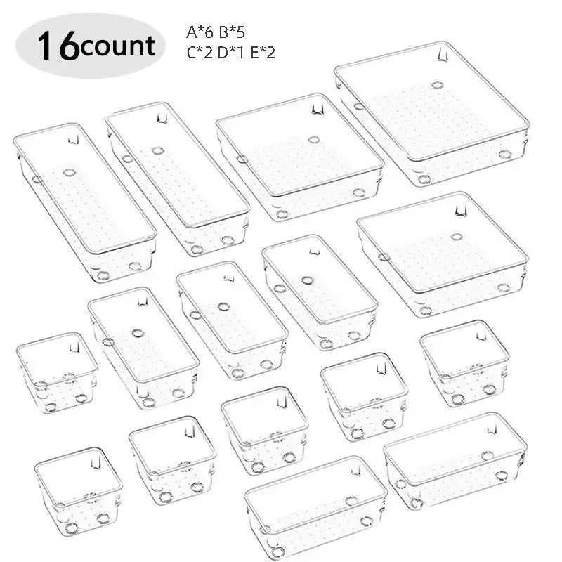 28 PCS Clear Drawer Organizers Set 4-Size Versatile Bathroom and Vanity Drawer Organizer Trays Storage Bins for Bedroom Kitchen from PriceLows™