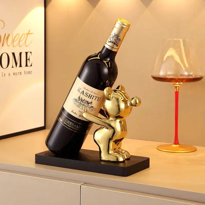 Ceramic Teddy Bear Red Wine Rack Statue Luxurious High-end Living Room Home Decor Dining Area TV Cabinet Wine Cabinet Decoration from PriceLows™