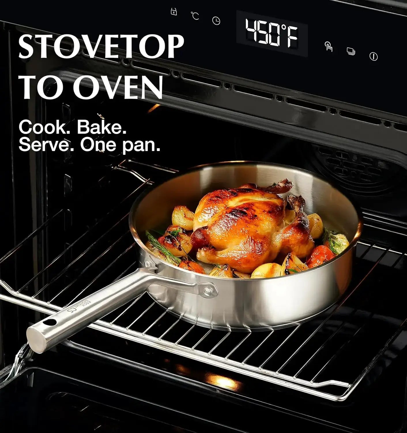 Stainless Steel Cookware Set 17 Piece, Professional 18/10 Stianless Steel Pots and Pans Set, 5-Layer Base, Oven & Induction Safe from PriceLows™