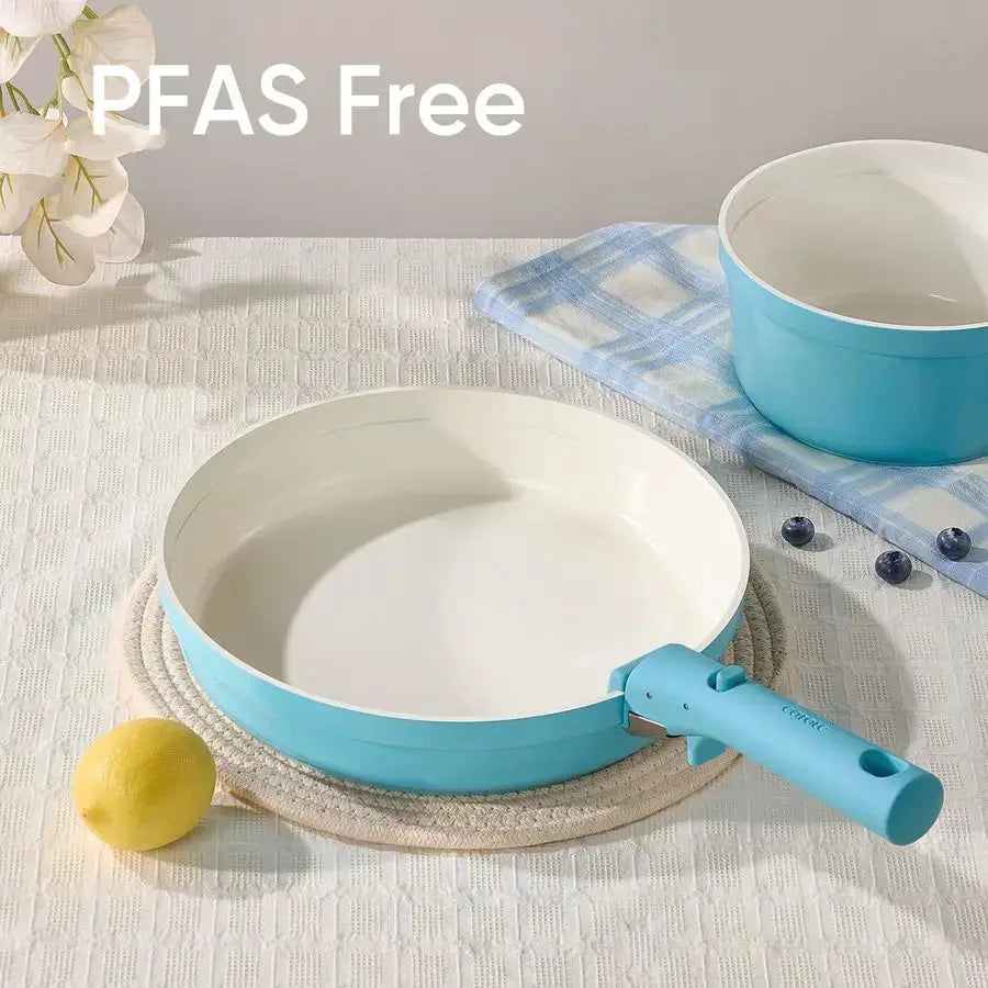 9pcs Pots and Pans Set,Ceramic Cookware Sets Non Stick with Detachable Handle, Induction Kitchen Pots and Pans,RV Cooking Set, O from PriceLows™