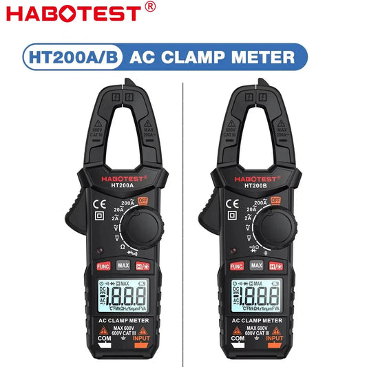 HABOTEST HT200A HT200B Clamp Meter Digital Multimeter, AC Current Ammeter Voltage Tester, 2000 Counts for Electricians Home Use from PriceLows™