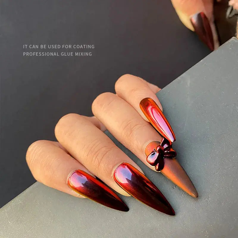 HNDO Red-Black Gradient Colors Nail Mirror Chrome Powder Glitter Chameleon Professional Manicure Pigment Dust TE31 from PriceLows™