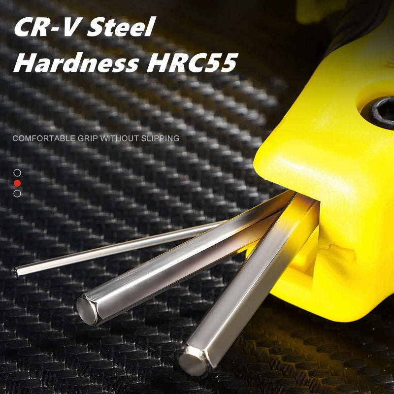 Foldable Triangular Inner Hexagon Wrench Set 9 in 1 Combination Universal Allen Wrench 1.5/2/2.5/3/4/4.5/5/5.5/6mm Wrench Tools from PriceLows™