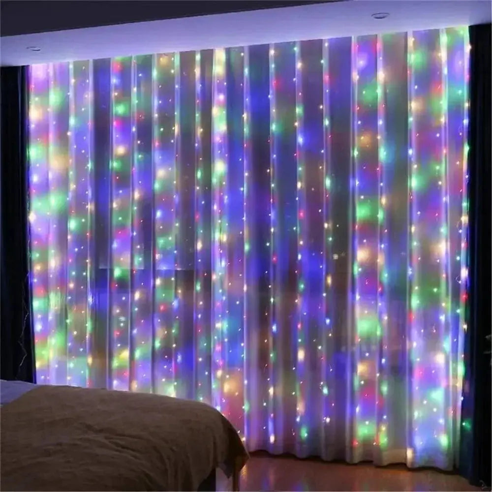 Holiday LED Curtain Light String USB Powered 8 Modes Christmas New Year Party Lights Home Wedding Birthday Room Decor Aesthetic from PriceLows™