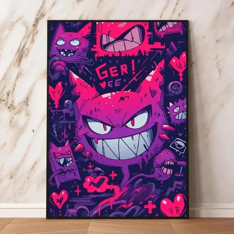Cartoon Anime Pokemon Gengar Character Poster Print Kids Room Bedroom Decoration Painting Children's Holiday Gifts Classic from PriceLows™