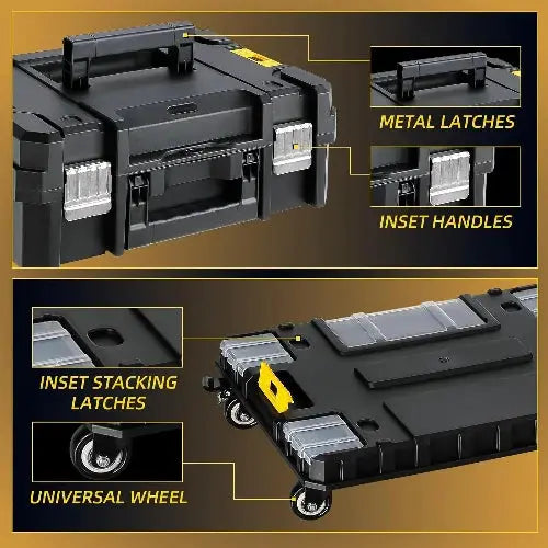 Stackable 3 Tier Rolling Tool Box with Wheels, Modular Drawer Tool Organizer, Portable Storage for Garage, Home Repair, Workshop from PriceLows™