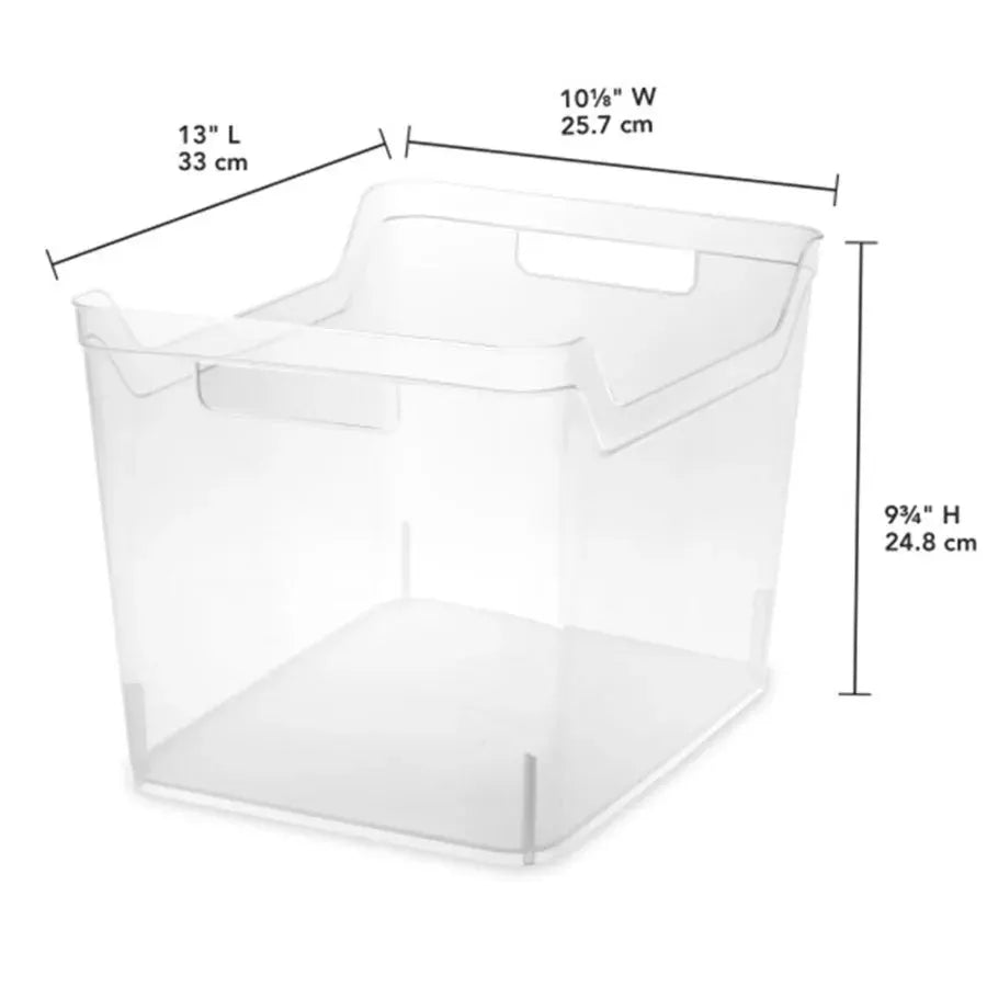 Wide Shelf Bin Set Clear Plastic Open Storage Containers for Home, Office Kitchen Organization Multi-purpose Stackable Organize from PriceLows™