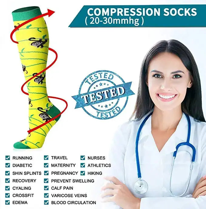 Compression Socks | Crew Height | Four Way Stretch | Unisex