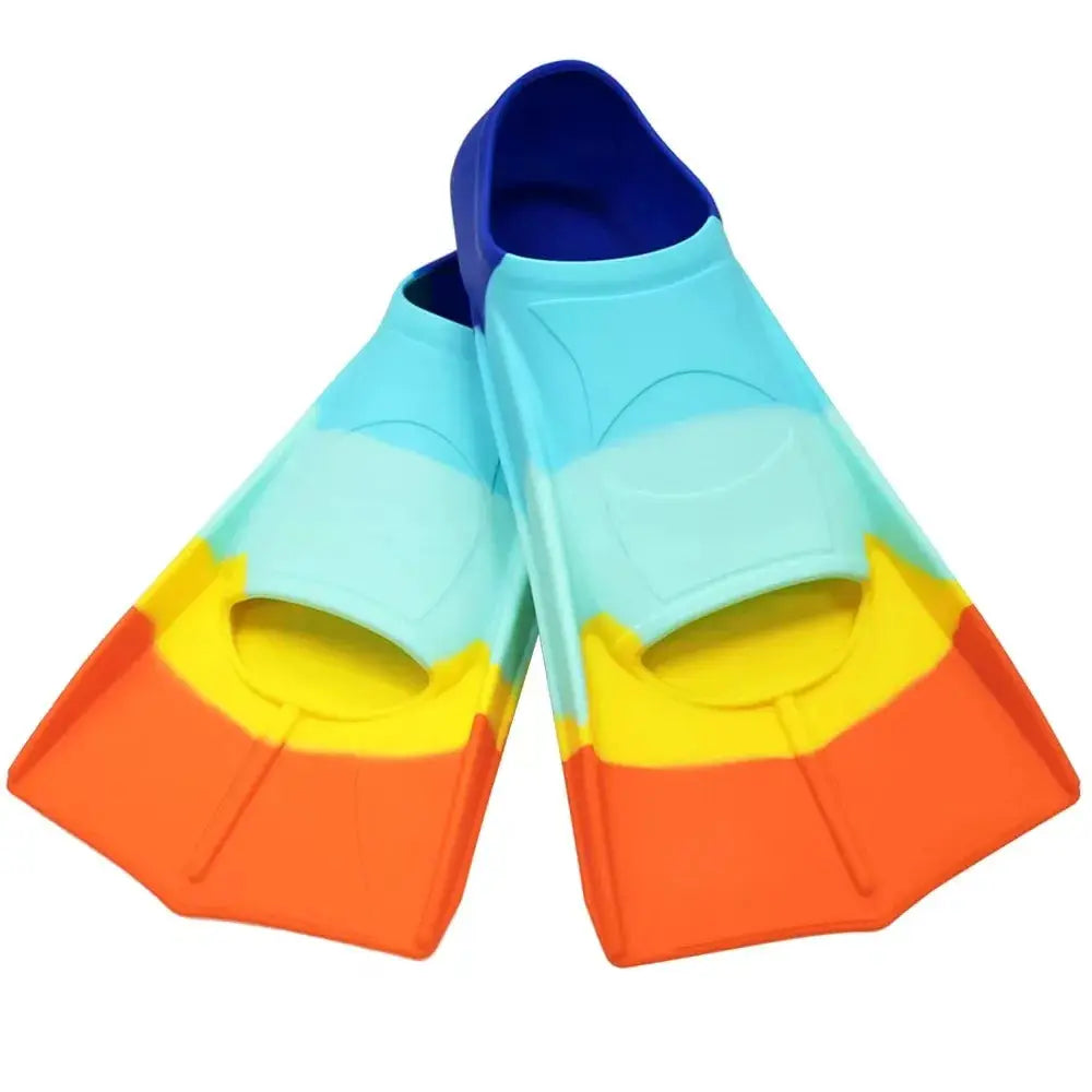 Silicone Fins Swim Training Snorkel Short Diving Flippers Frog Shoes Men Women Professional Breaststroke Freesnorkel Swimming from PriceLows™