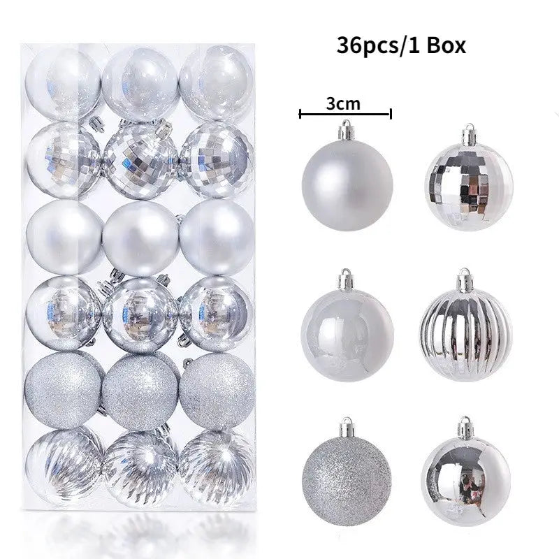 Christmas Tree Ornaments | Plastic Baubles | Indoor Decor | 24 Or 36 Pcs