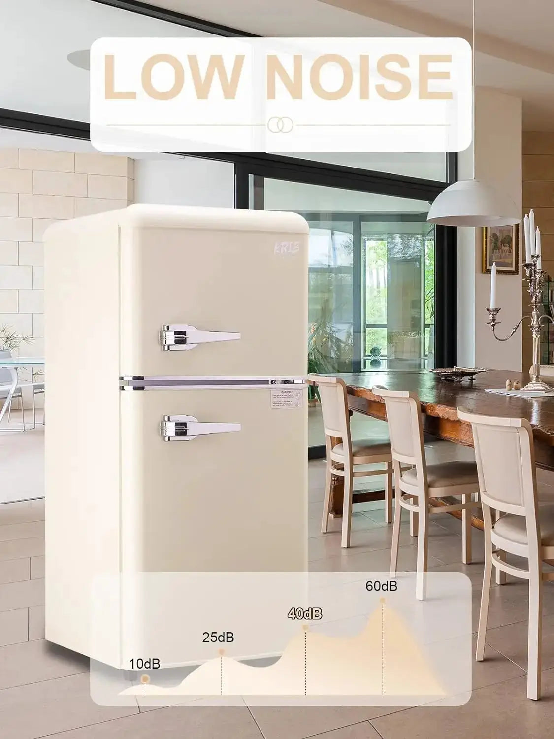 KRIB BLING 3.2 Cu.ft Compact Refrigerator, Mini Fridge with Freezer, Retro Design Small Drink Chiller for Home, Office from PriceLows™
