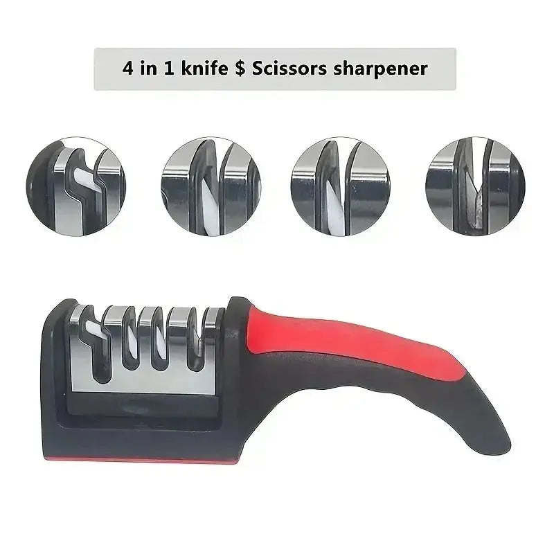 3-Segment Knife Sharpener Knife Sharpeners for Kitchen Knives Stainless Steel Three-Purpose Sharpening Stone for Kitchen Tools from PriceLows™