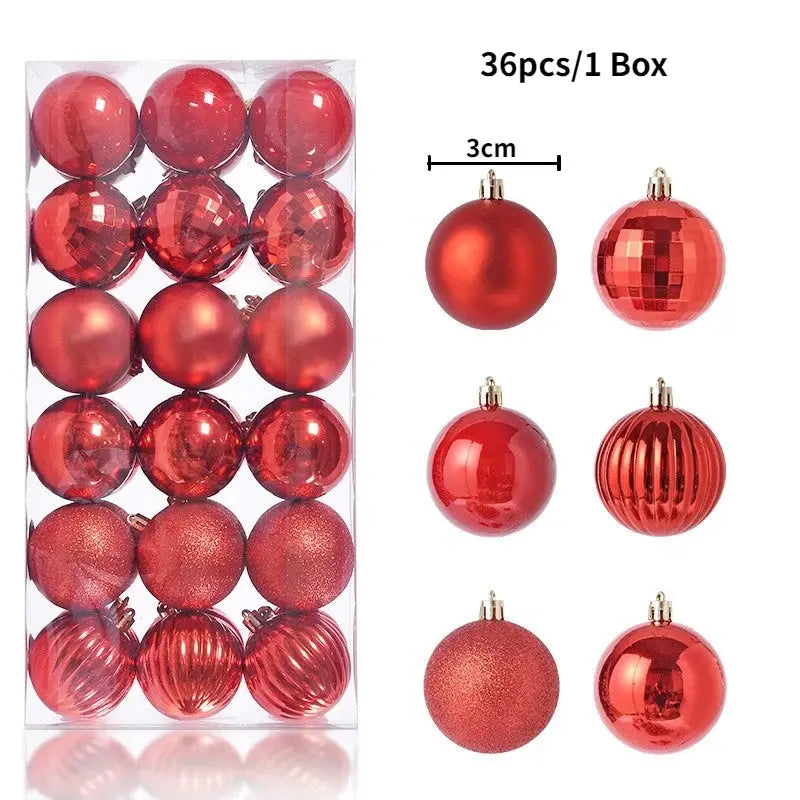 Christmas Tree Ornaments | Plastic Baubles | Indoor Decor | 24 Or 36 Pcs