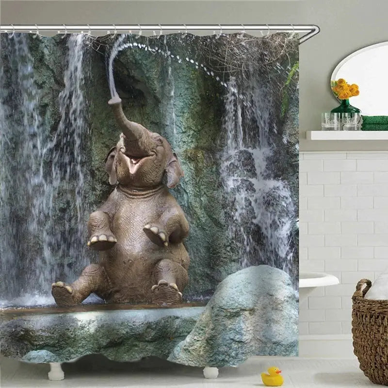 Funny Shower Curtains Bathroom Curtain With Hooks Decor Waterproof Cat Dog 3d Bath 180*180cm Creative Personality Shower Curtain from PriceLows™