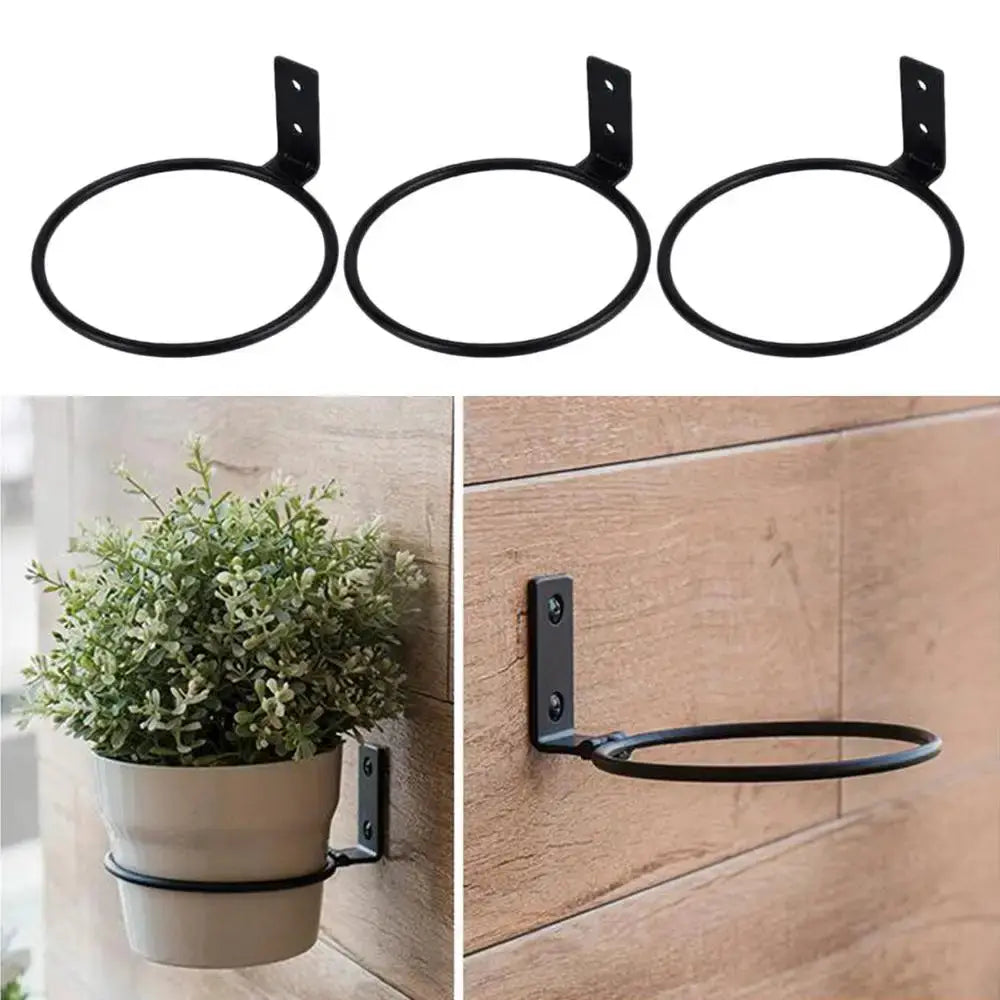 Metal Flower Pot Holder Ring Railing Wall Mounting Planter Pot Stand Stylish Sturdy Planter Rack For Office Outdoor Decor from PriceLows™