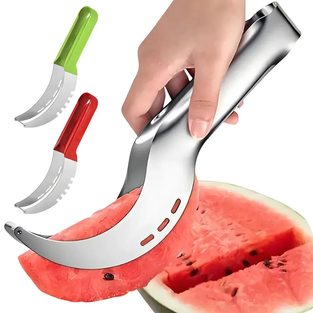 Stainless Steel Safe Efficient Watermelon Slicer Server with Non-Slip Handle Fruit Divider Watermelon Slicer Cutter Fruit Tools from PriceLows™