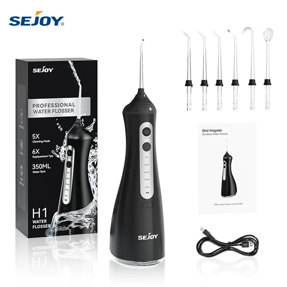 Water Flosser | Cordless 350ML Water Tank | 6 Cleaning Modes | IPX7 Waterproof