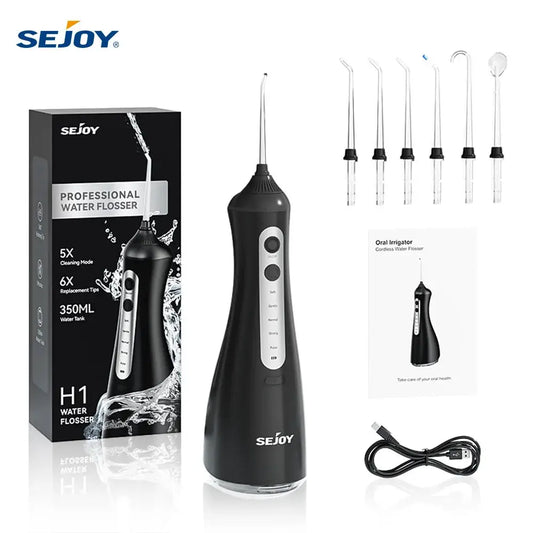 Water Flosser | Cordless 350ML Water Tank | 6 Cleaning Modes | IPX7 Waterproof