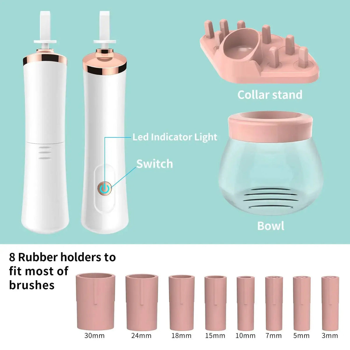 Electric Makeup Brush Cleaner | 1500mAh Battery | 3 Speed Settings