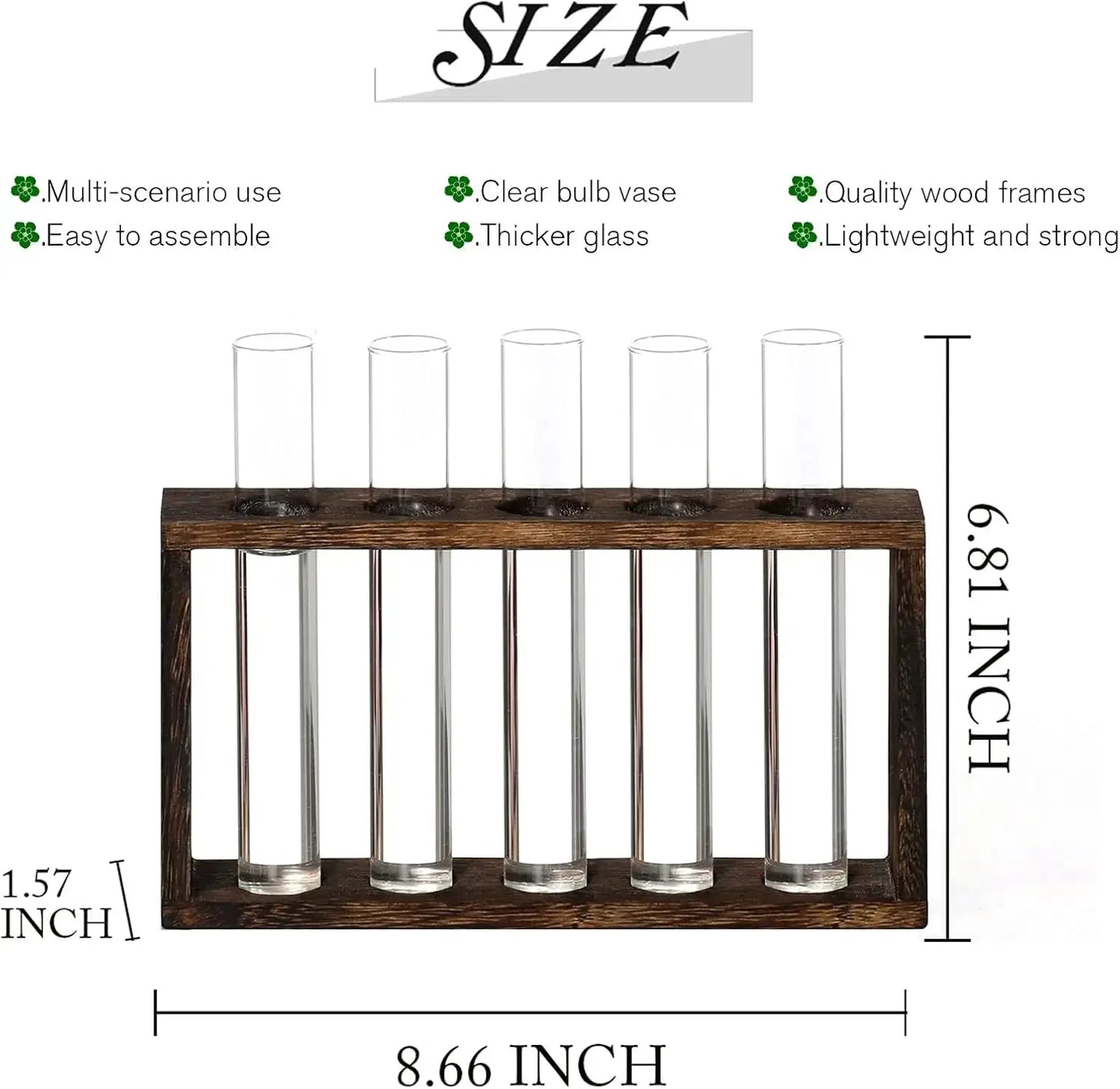 5-Tube Plant Propagation Station with Wooden Stand, Glass Planters for Indoor Plants, Garden Office Decor, Gift for Women from PriceLows™