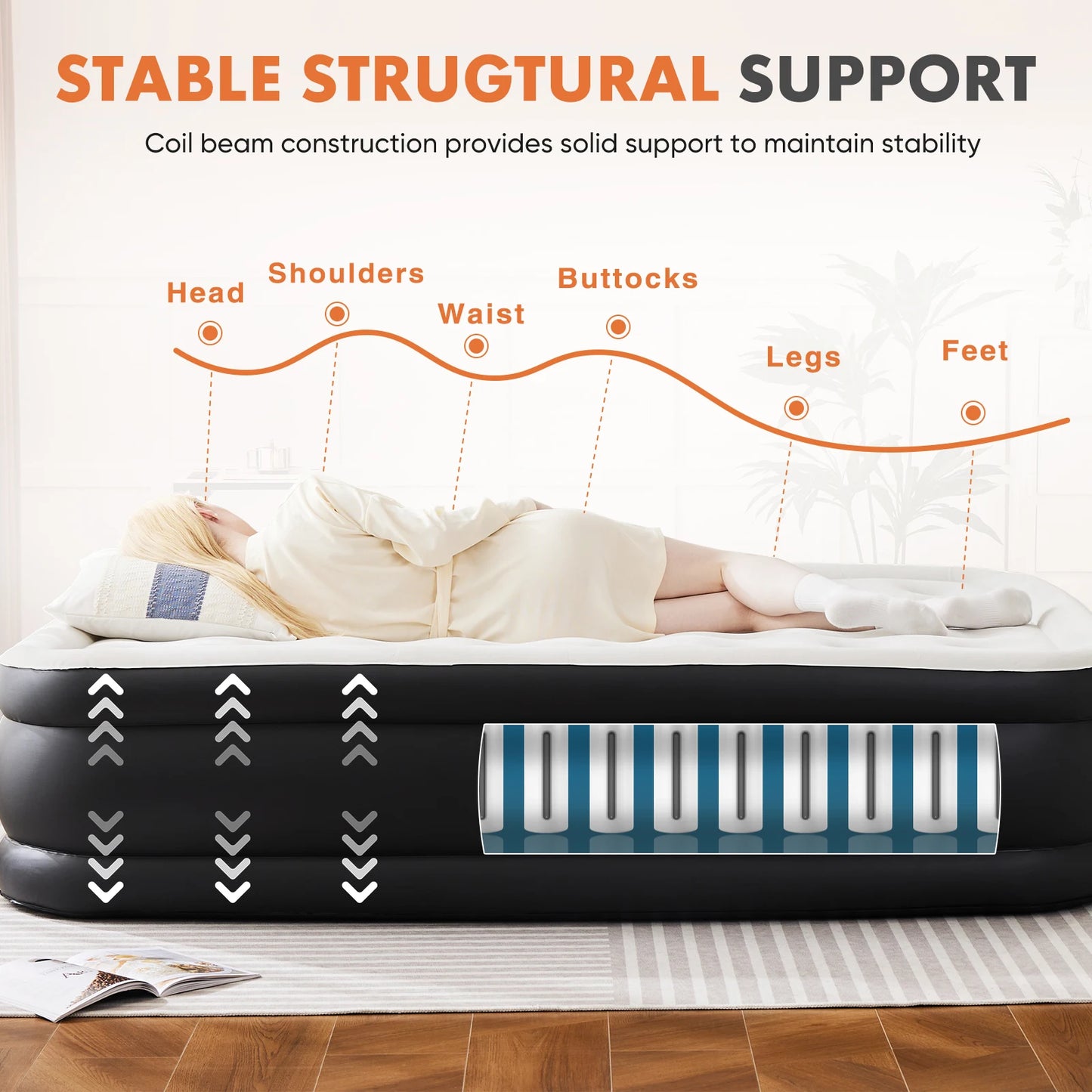 Air Mattress | Double Height | 660 Pound Weight Capacity | Twin Size