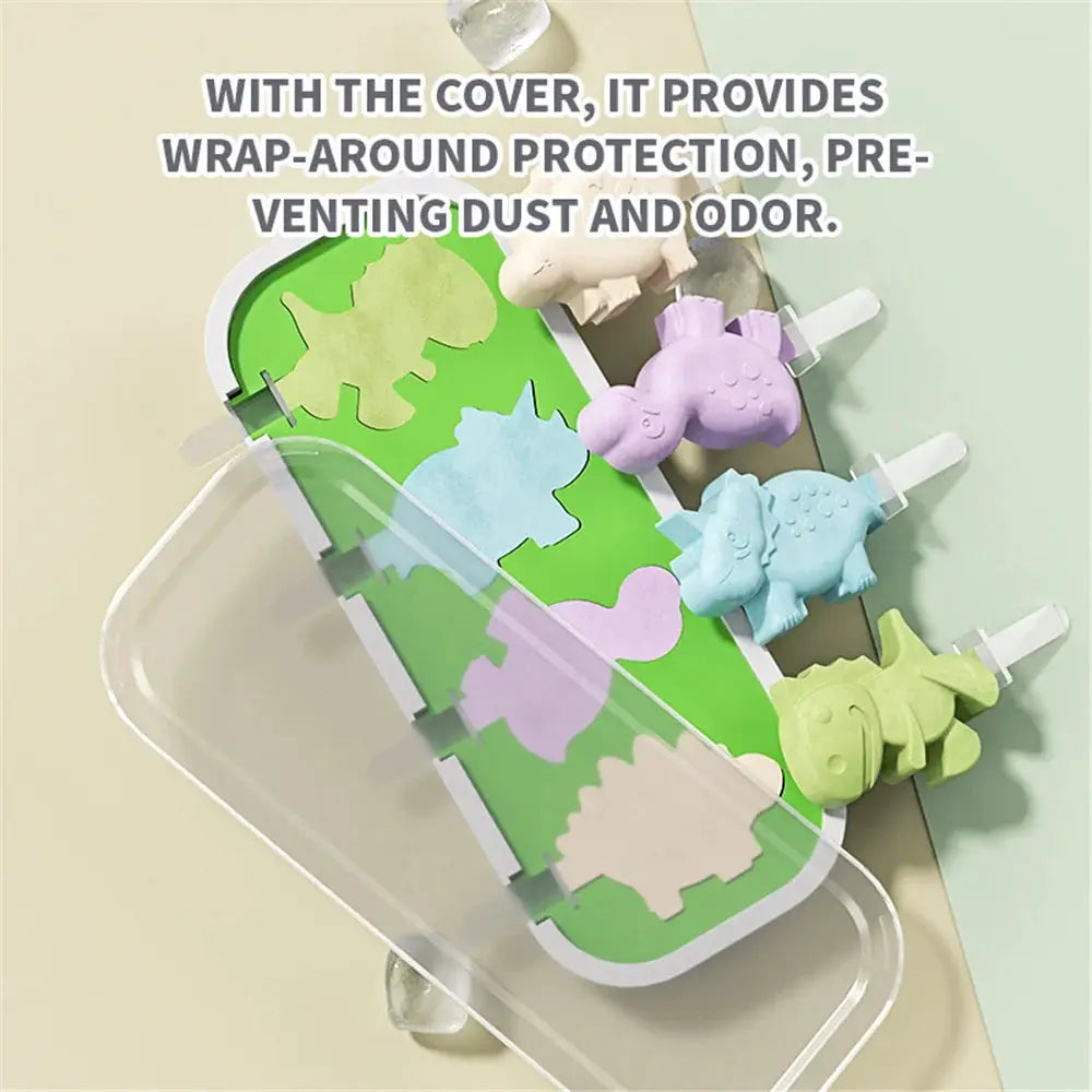 Silicone Ice Cream Mold With Lid And Sticks DIY Popsicle Mould Dinosaur Shape Pastry Mold Kitchen Ice Cream Tool from PriceLows™