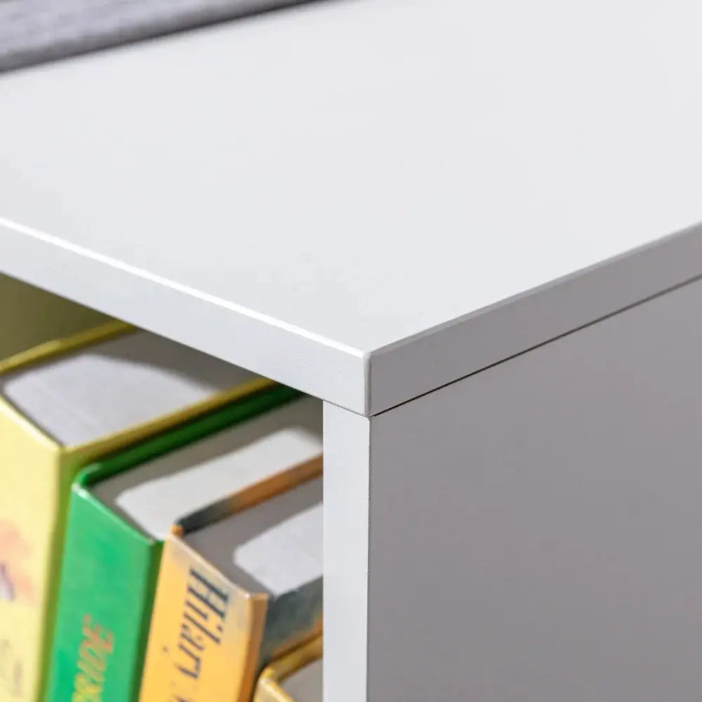 6-Cubby Kids Bookcase with Reading Nook and Cushion, Multi-Purpose Storage Organizer for Bedroom, Living Room, Grey from PriceLows™