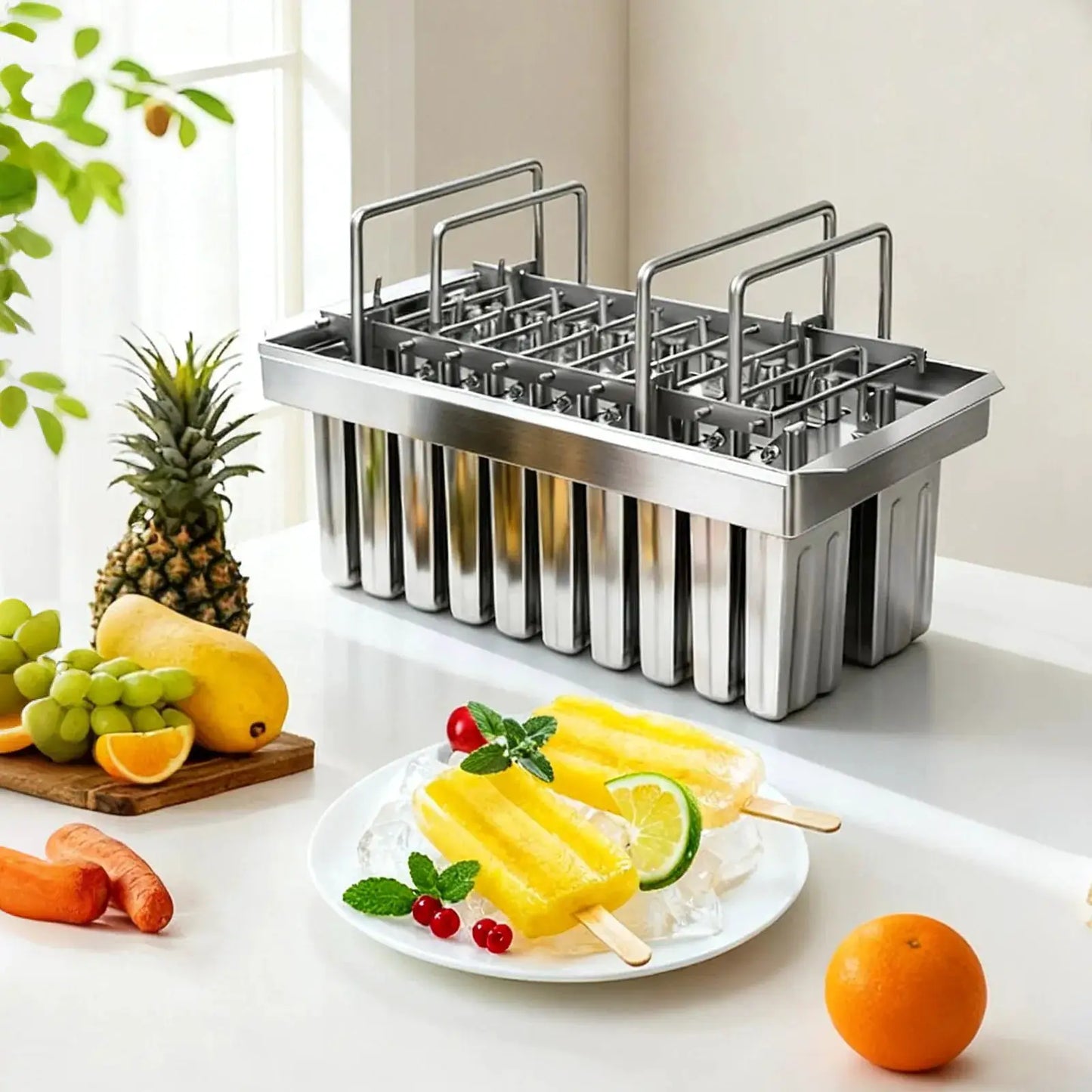 Food Grade Stainless Steel Ice Cream Mold 20 Cavity 3oz Popsicle Mould with Lid for Homemade DIY Ice Lolly from PriceLows™