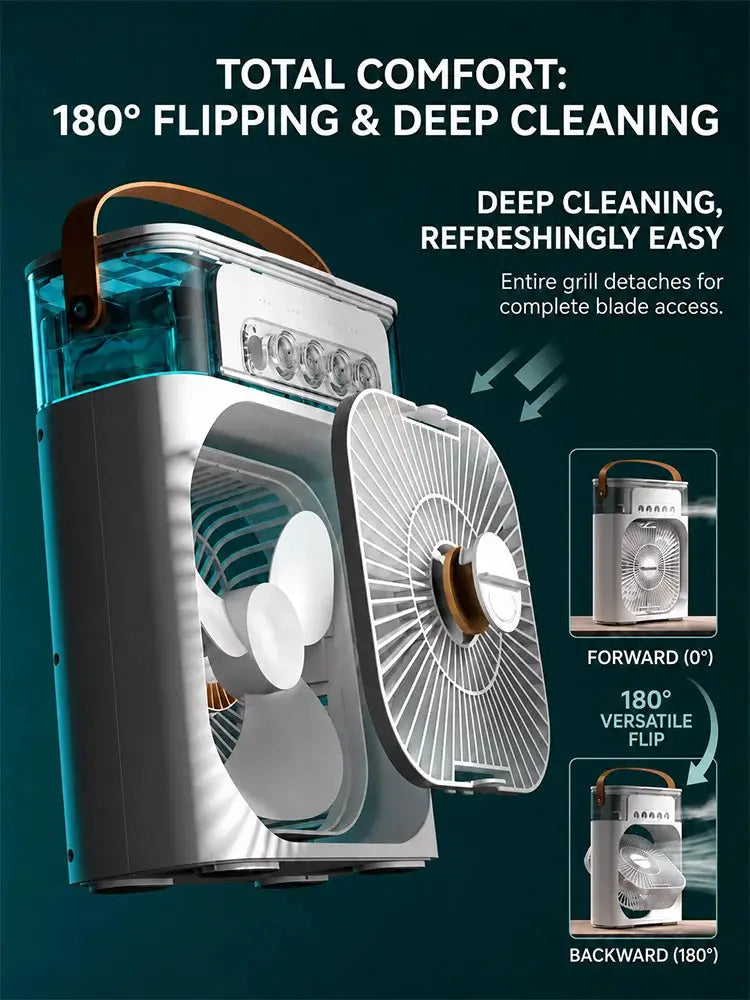 Portable Cooling Mist Fan | U S B Powered | Desktop Acrylic Design